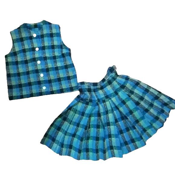 Vintage Handmade Plaid Suit Set Jacket And Skirt Size Small - Picture 1 of 2